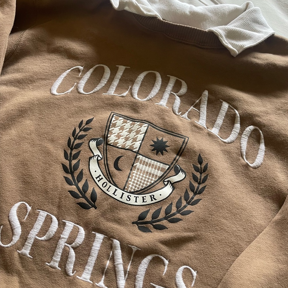 Hollister Brown Crest Sweatshirt